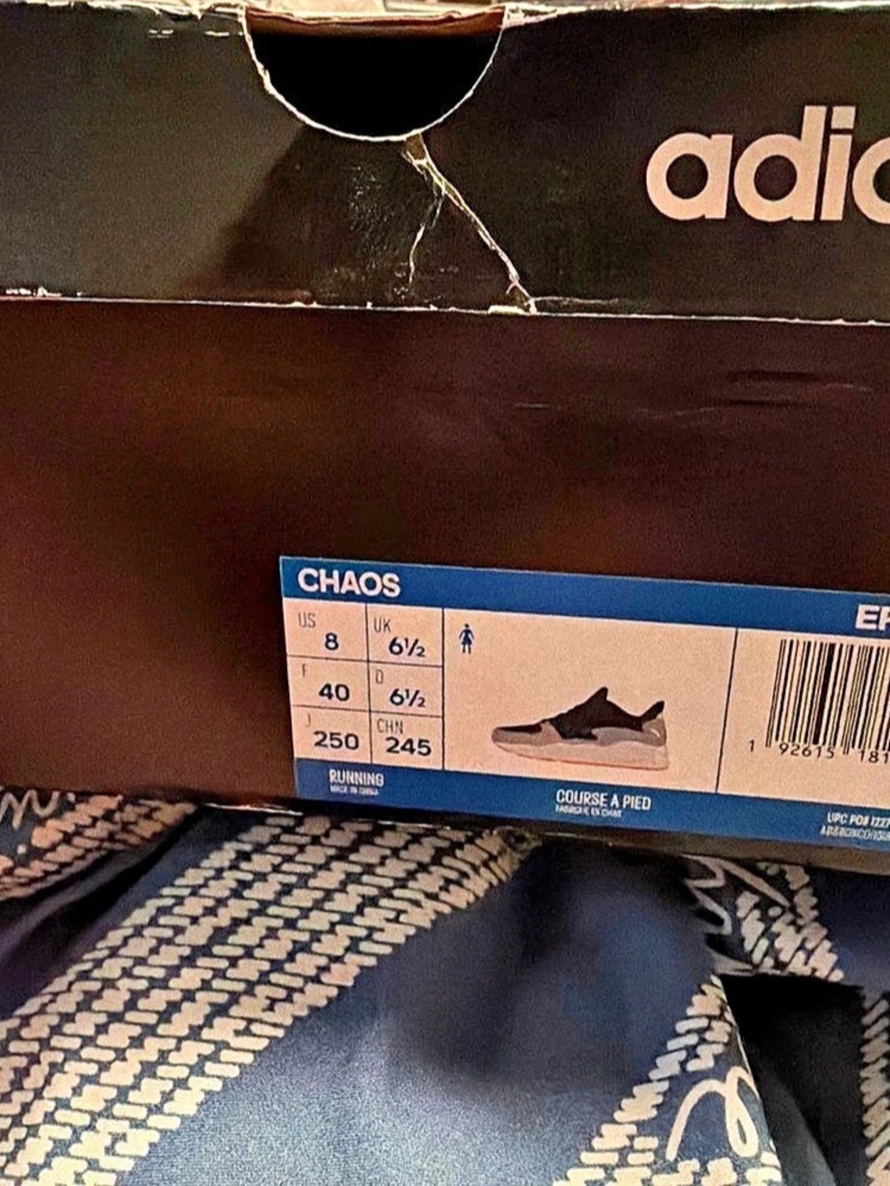 adidas Chaos Athletic Shoes Black & White US 8